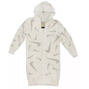 Nike Phoenix Cozy Bouclé Long Knit Cardigan Cream FD4282 105 Women's Medium